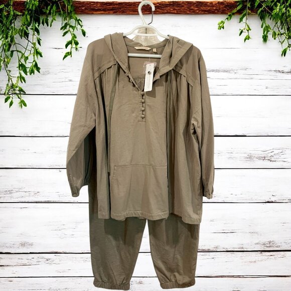 Soft Surroundings 2 Piece Lanai Hoodie and Joggers in Bayleaf Size XL NWT - Picture 2 of 16